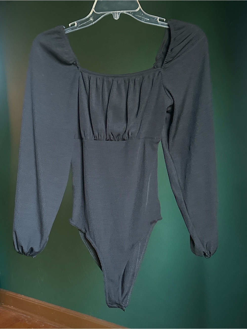 New Look Black Long Sleeve Square Neck Bodysuit